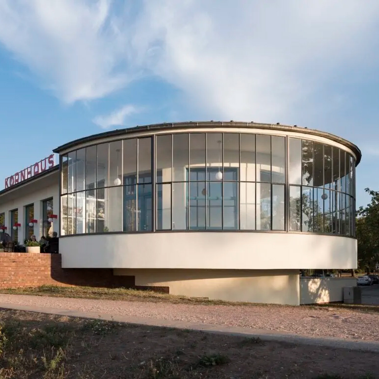 Kornhaus Dessau — riverside modernist ensemble by Carl Fieger (1929–30)